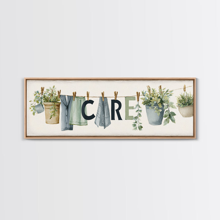 Farmhouse Laundry Sign Ornament Without Words Canvas Print, Laundry Room Art, Art Print, Living Room Decor, Fine Art, Clean, LRA-3x1-35