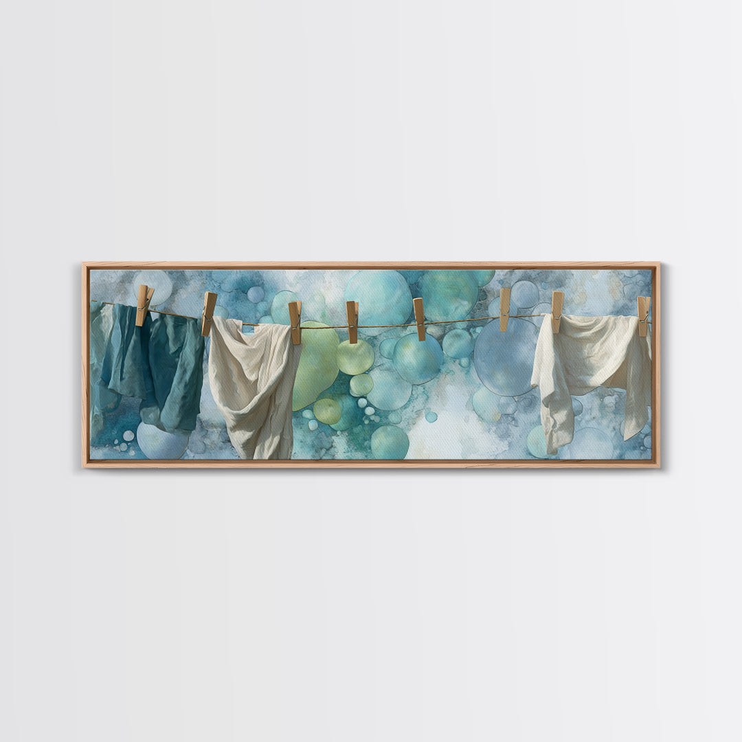 Abstract Suds and Bubbles Canvas Print, Laundry Room Art, Digital Print, Living Room Decor, Fine Art, Clean, Custom Wall Art, LRA-3x1-38