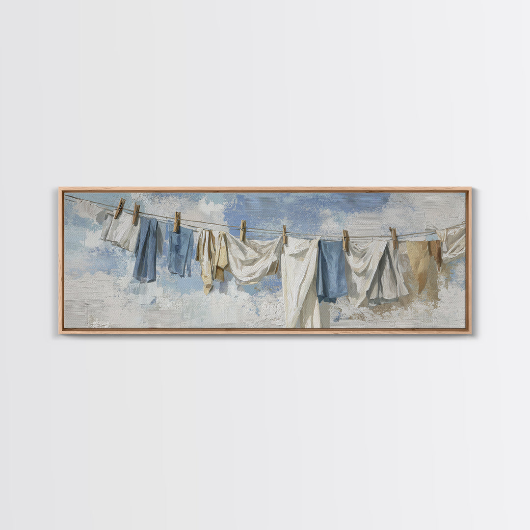 Linen Texture Abstract Canvas Print, Laundry Room Art, Whimsical Art, Living Room Decor, Abstract Art, Clean, Statement Artwork, LRA-3x1-4