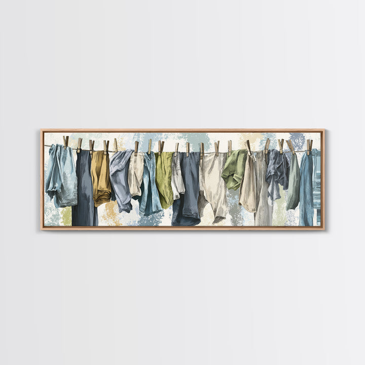 Fresh Air Meadow Landscape for Clean Mood Framed Canvas Print, Laundry Room Art, Room Decor, Living Room Decor, Fine Art, Clean, LRA-3x1-63