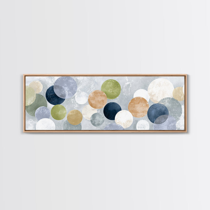 Soap Bubbles Rendered as Playful Abstract Circles Canvas Print, Laundry Room Art, Living Room Decor, Abstract Art, Clean, LRA-3x1-70