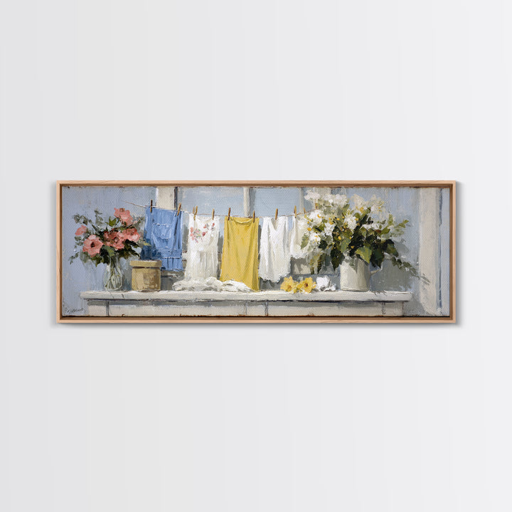 Farmhouse Laundry Sign Ornament Without Words Canvas Print, Laundry Room Art, Digital Wall Art, Living Room Decor, Clean, LRA-3x1-83