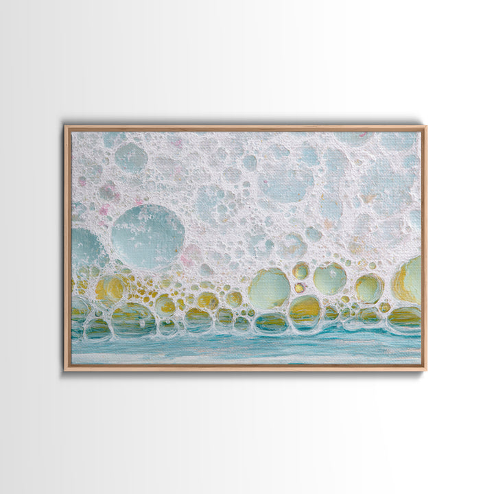 Abstract Suds and Bubbles Framed Canvas Print, Laundry Room Art, Printable Wall Art, Living Room Decor, Abstract Art, Clean, LRA-3x2-2