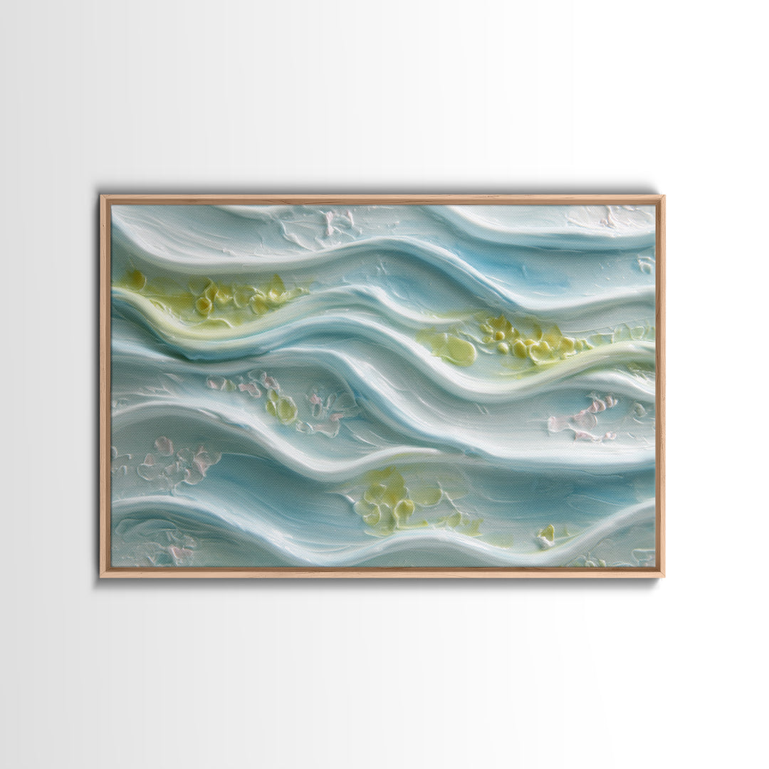 Clean Blue Water Ripple Abstraction Framed Canvas Print, Laundry Room Art, Wall Art Print, Living Room Decor, Abstract Art, LRA-3x2-46