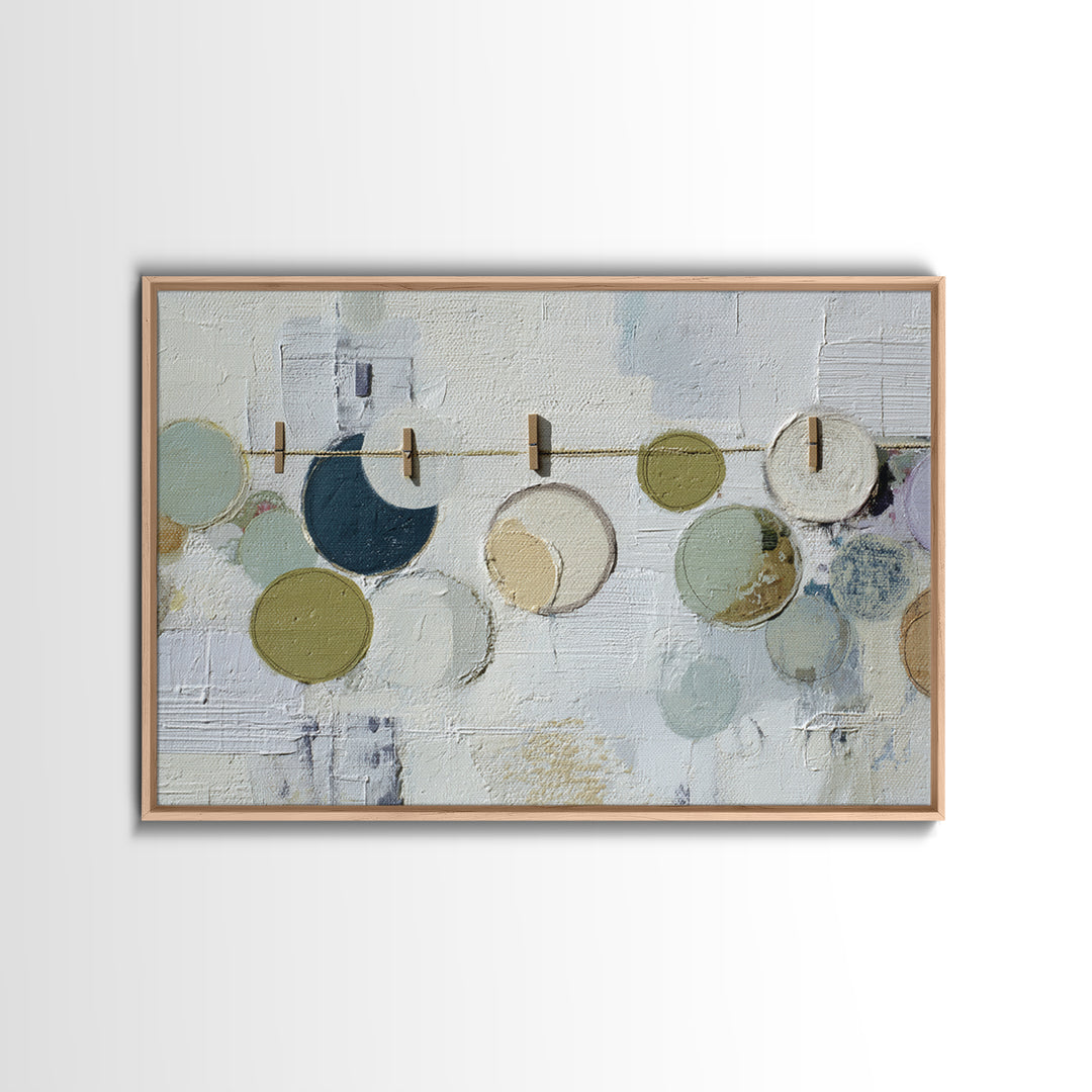 Soap Bubbles Rendered as Playful Abstract Circles Canvas Print, Laundry Room Art, Farmhouse Wall Decor, Living Room Decor, LRA-3x2-58