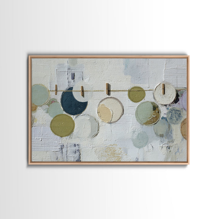 Soap Bubbles Rendered as Playful Abstract Circles Canvas Print, Laundry Room Art, Farmhouse Wall Decor, Living Room Decor, LRA-3x2-58