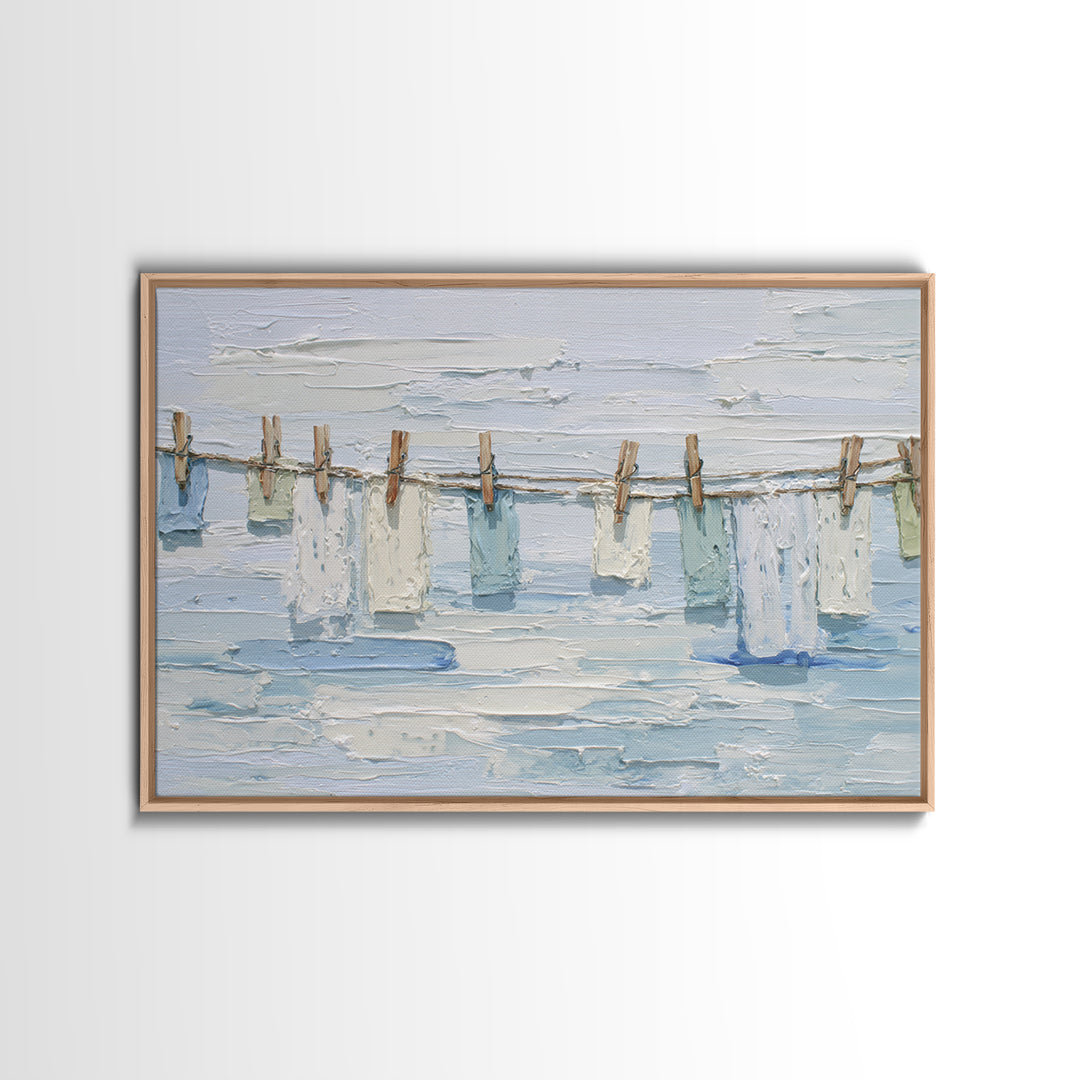 Clean Blue Water Ripple Abstraction Framed Canvas Print, Laundry Room Art, Wall Art Print, Living Room Decor, Abstract Art, LRA-3x2-70