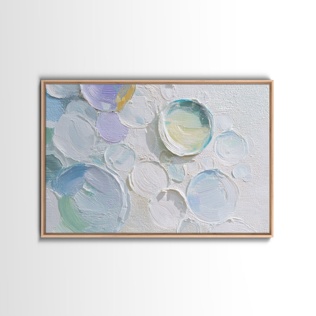 Soap Bubbles Rendered as Playful Abstract Circles Canvas Print, Laundry Room Art, Downloadable Art, Living Room Decor, Clean, LRA-3x2-82
