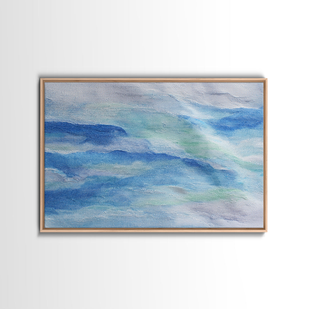 Clean Blue Water Ripple Abstraction Canvas Print, Laundry Room Art, Custom Wall Art, Living Room Decor, Fine Art, Clean, LRA-3x2-94