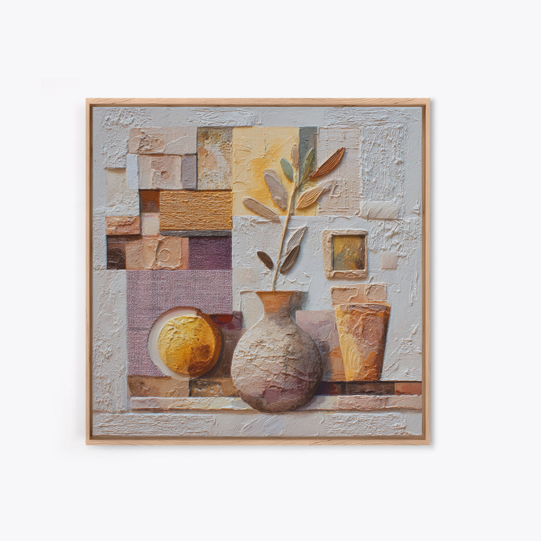 Warm Terra Cotta Abstract Landscape Canvas Print, Mediterranean Art, Living Room Art, Living Room Decor, Oil Painting, Azure, MAR-1x1-86