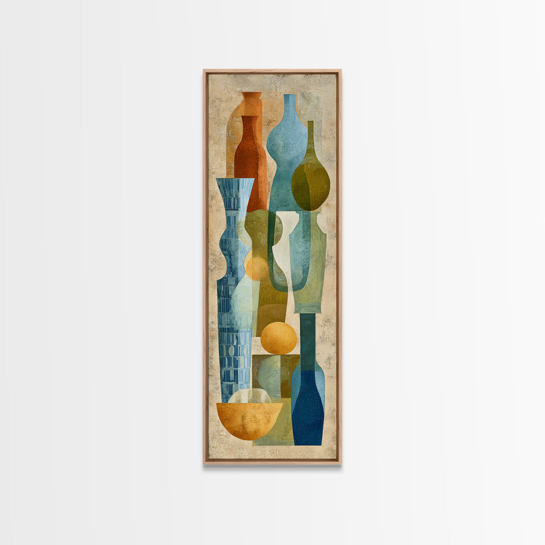 Spanish Tile Ornament Canvas Print, Mediterranean Art, Farmhouse Decor, Living Room Decor, Fine Art, Azure, Landscape Painting, MAR-1x3-100