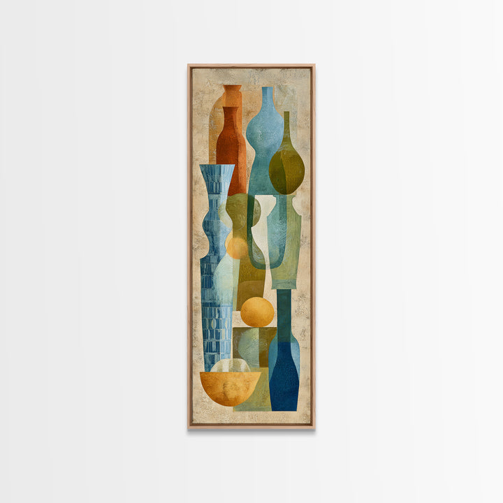 Spanish Tile Ornament Canvas Print, Mediterranean Art, Farmhouse Decor, Living Room Decor, Fine Art, Azure, Landscape Painting, MAR-1x3-100