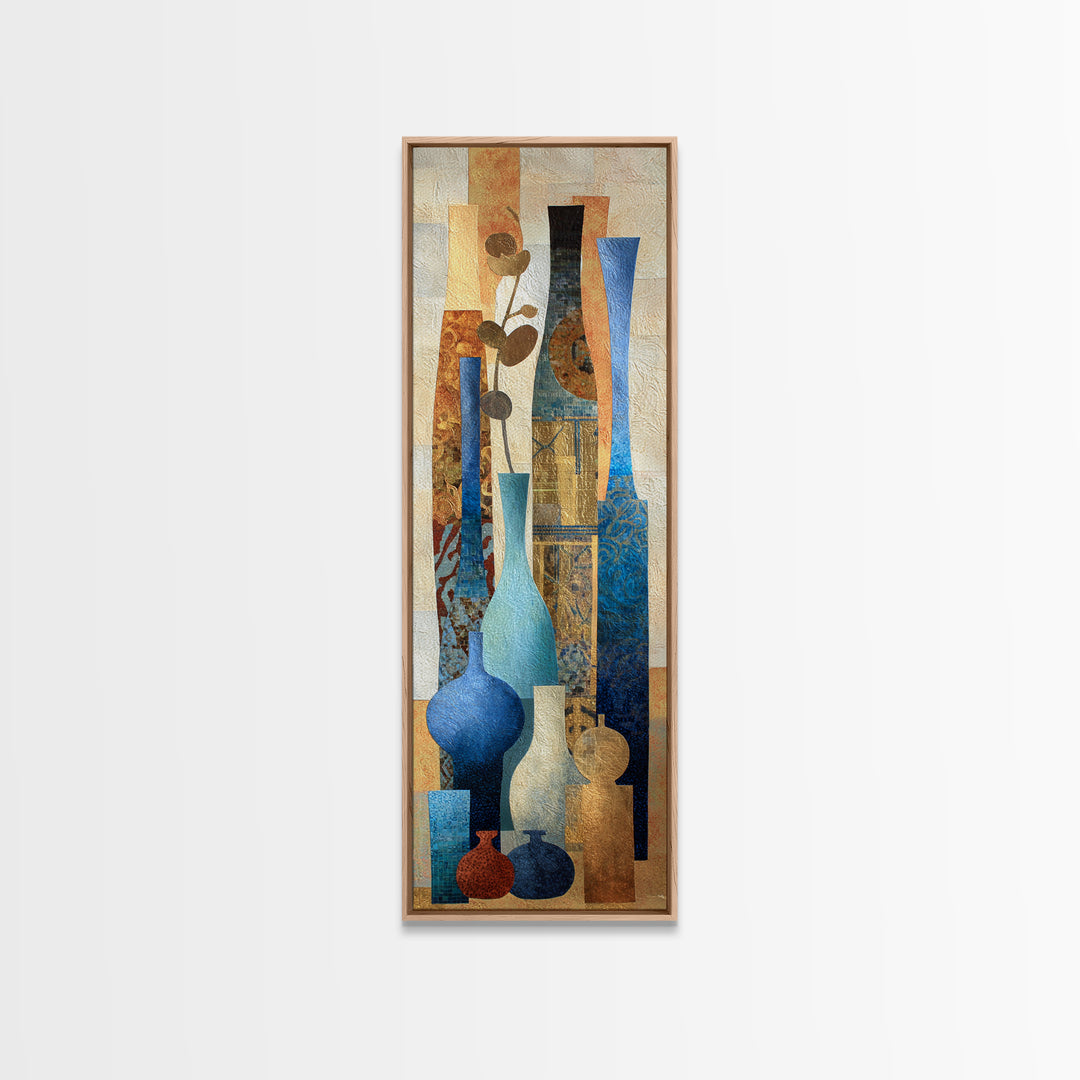 Warm Terra Cotta Abstract Landscape Canvas Print, Mediterranean Art, Watercolor Art, Living Room Decor, Fine Art, Azure, MAR-1x3-26