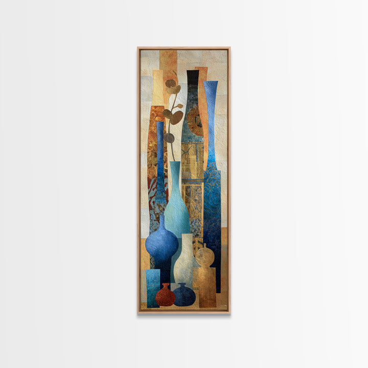 Warm Terra Cotta Abstract Landscape Canvas Print, Mediterranean Art, Watercolor Art, Living Room Decor, Fine Art, Azure, MAR-1x3-26