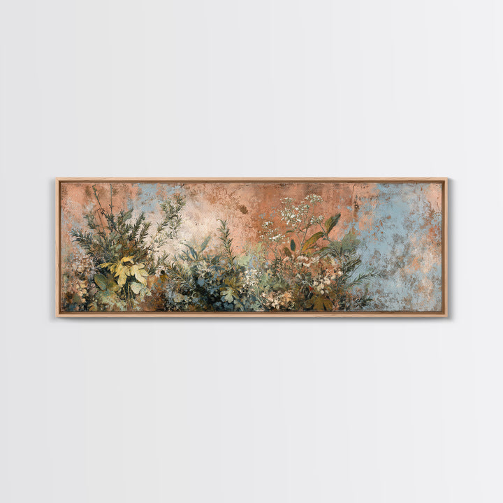 Wild Herbs Rosemary and Thyme Botanical Study Canvas Print, Mediterranean Art, Travel Poster, Living Room Decor, Oil Painting, MAR-3x1-40