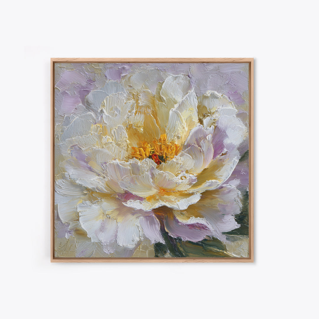 Romantic Neutral Peony Closeup Framed Canvas Print, Master Bedroom, Wall Art Bedroom, Bedroom Decor, Fine Art, Sanctuary, MAS-1x1-2