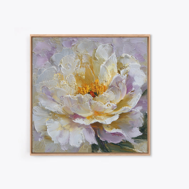 Romantic Neutral Peony Closeup Framed Canvas Print, Master Bedroom, Wall Art Bedroom, Bedroom Decor, Fine Art, Sanctuary, MAS-1x1-2