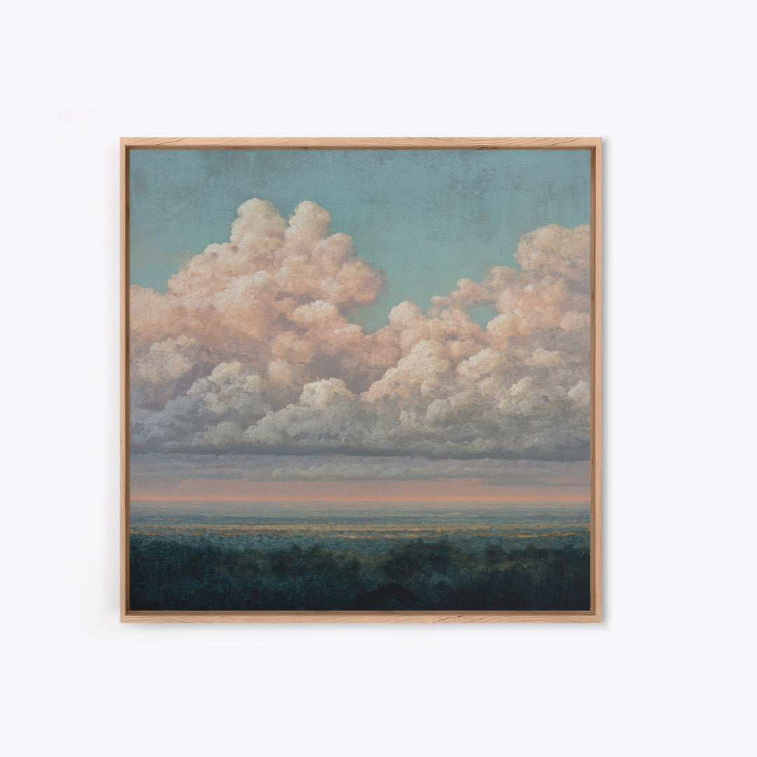 Blush and Taupe Cloudscape Canvas Print, Master Bedroom, Over Bed Wall Art, Bedroom Decor, Oil Painting, Sanctuary, MAS-1x1-30