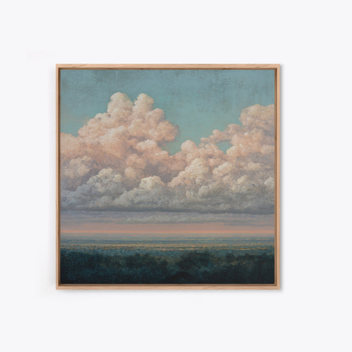 Blush and Taupe Cloudscape Canvas Print, Master Bedroom, Over Bed Wall Art, Bedroom Decor, Oil Painting, Sanctuary, MAS-1x1-30
