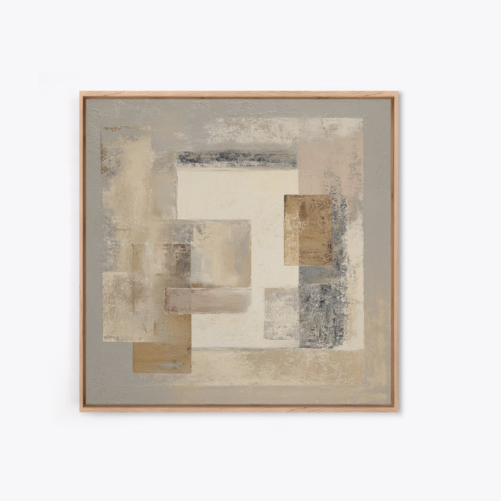 Minimal Stone Shapes Framed Canvas Print, Master Bedroom, Room Decor, Bedroom Decor, Abstract Art, Sanctuary, Wall Decal, MAS-1x1-40