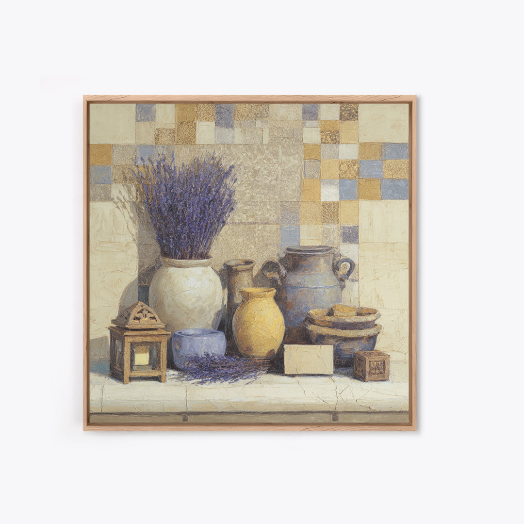 Lavender Field at Twilight Framed Canvas Print, Master Bedroom, Set of 2 Prints, Bedroom Decor, Abstract Art, Sanctuary, MAS-1x1-42
