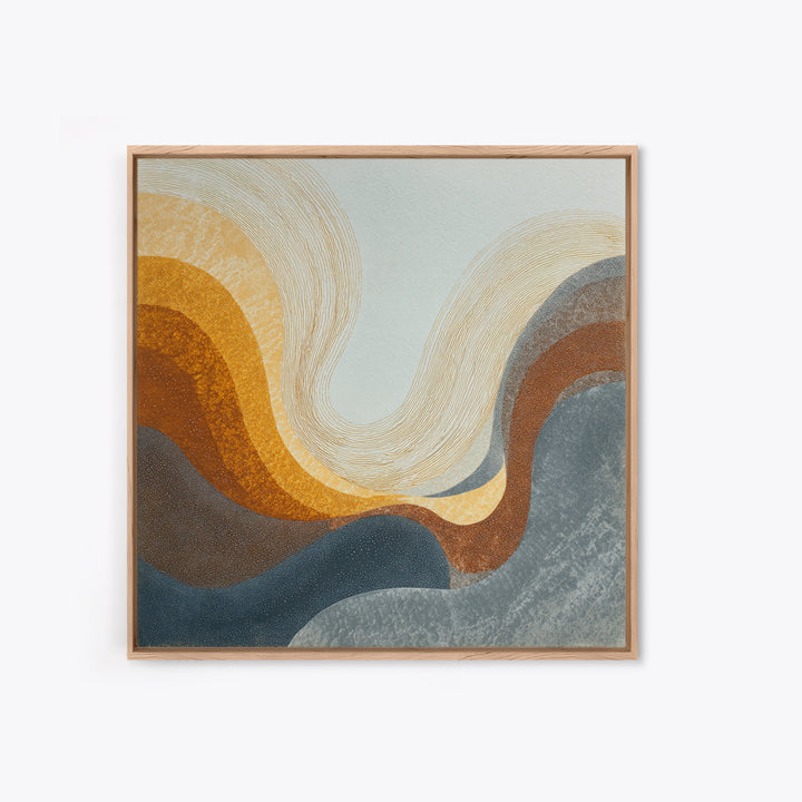Abstract Wave Forms Framed Canvas Print, Master Bedroom, Farmhouse Decor, Bedroom Decor, Abstract Art, Sanctuary, MAS-1x1-44