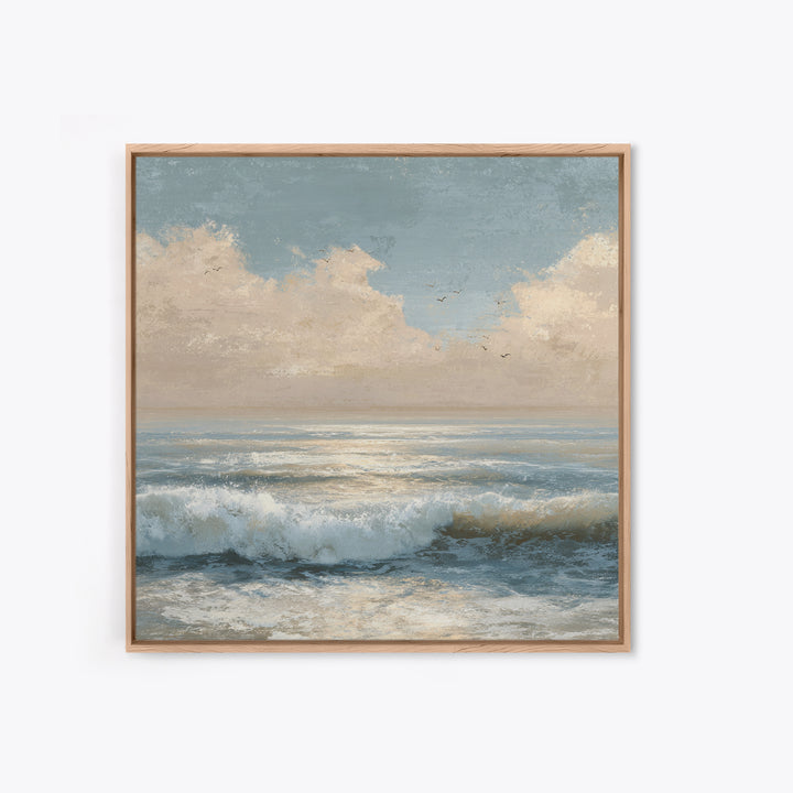 Elegant Moonlit Ocean Horizon Canvas Print, Master Bedroom, Room Decor, Bedroom Decor, Fine Art, Sanctuary, Wall Decal, MAS-1x1-49