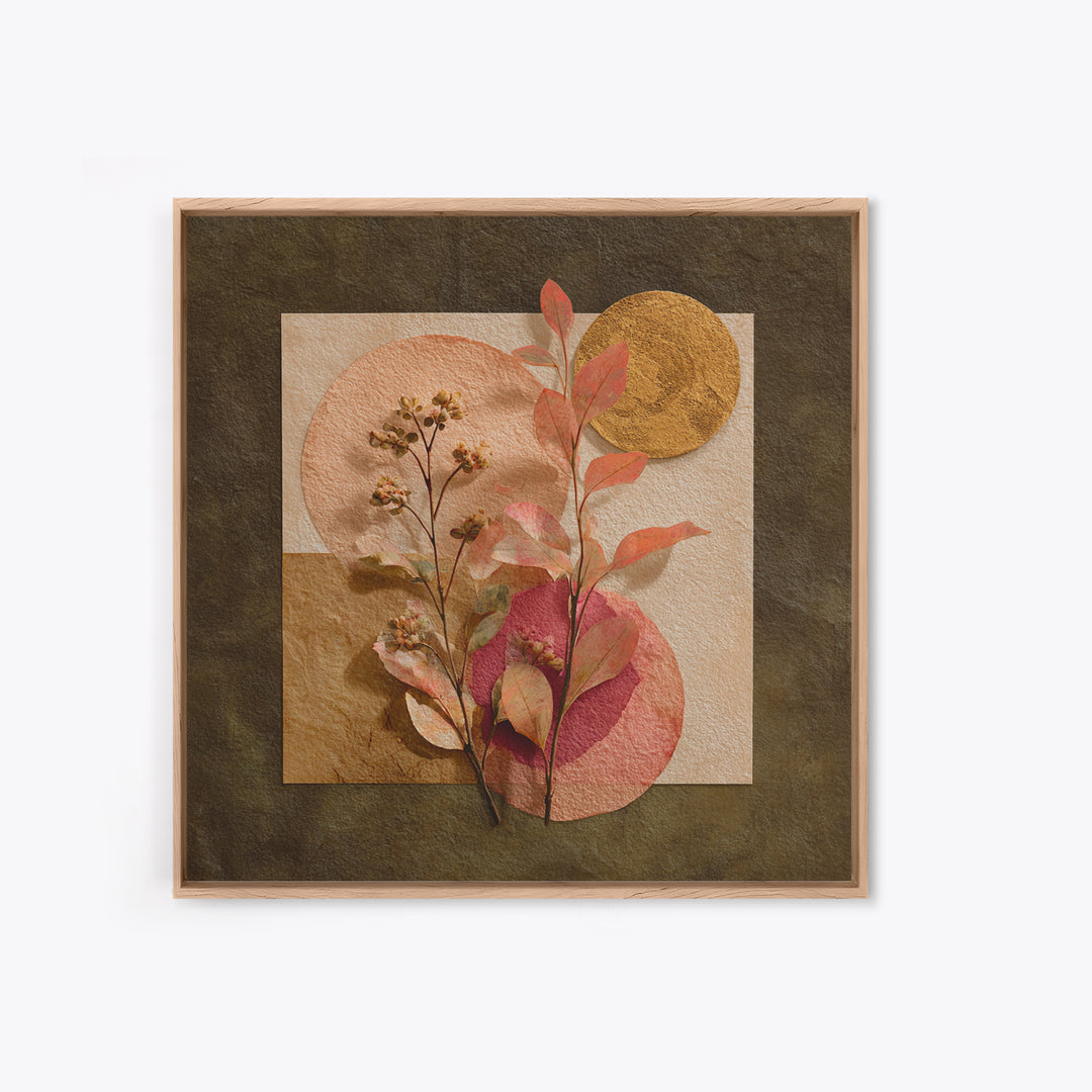 Dreamy Celestial Moon and Botanical Composition Canvas Print, Master Bedroom, Gallery Decor, Bedroom Decor, Fine Art, Sanctuary, MAS-1x1-59
