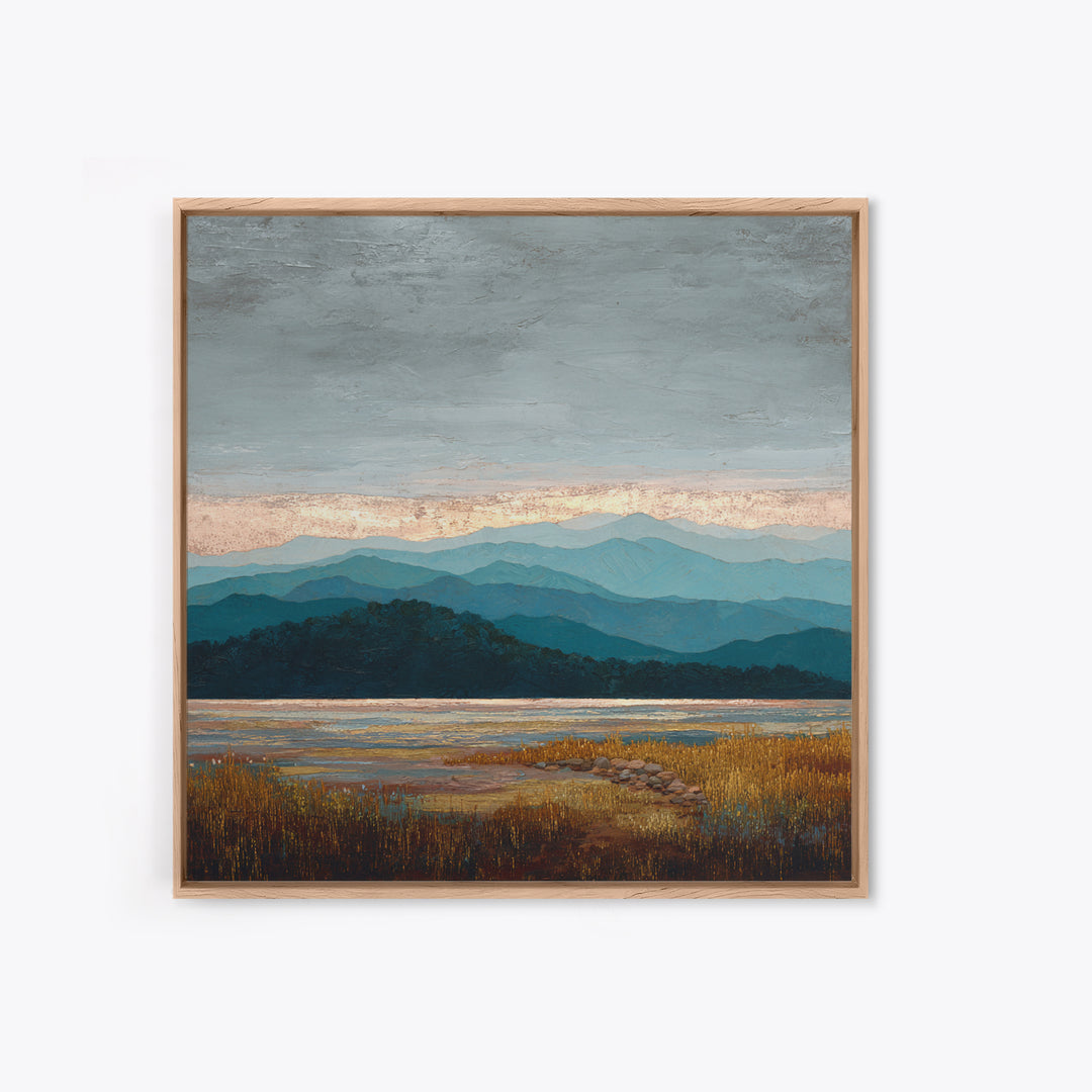 Soft Mountain Ridge Framed Canvas Print, Master Bedroom, Boho Decor, Bedroom Decor, Fine Art, Sanctuary, Wall Art Prints, MAS-1x1-61