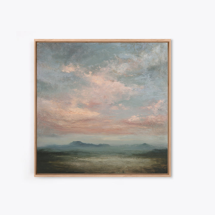 Blush and Taupe Cloudscape Framed Canvas Print, Master Bedroom, Statement Artwork, Bedroom Decor, Fine Art, Sanctuary, MAS-1x1-78