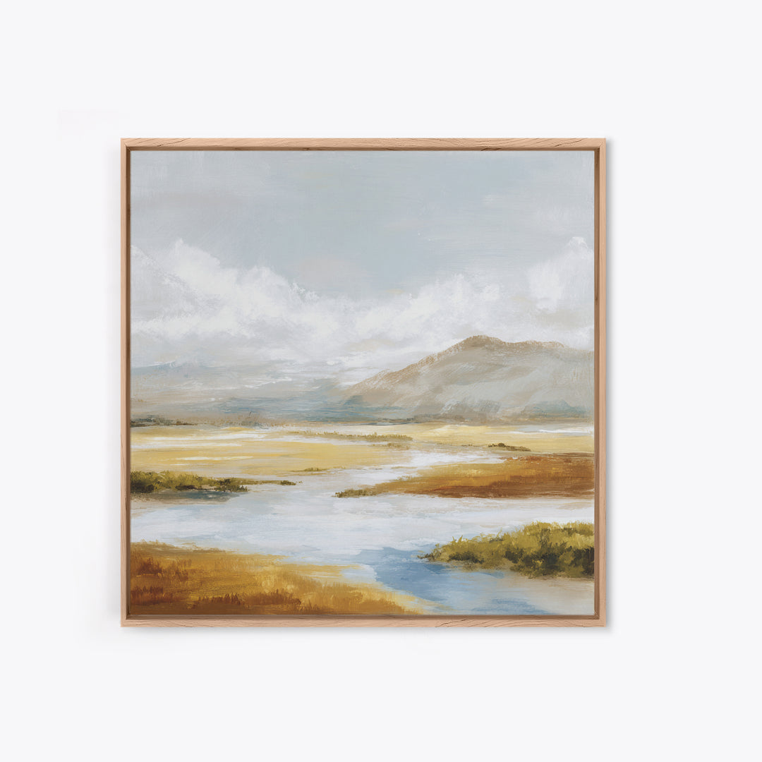 Soft Mountain Ridge Canvas Print, Master Bedroom, Minimalist Decor, Bedroom Decor, Oil Painting, Sanctuary, Farmhouse Decor, MAS-1x1-85