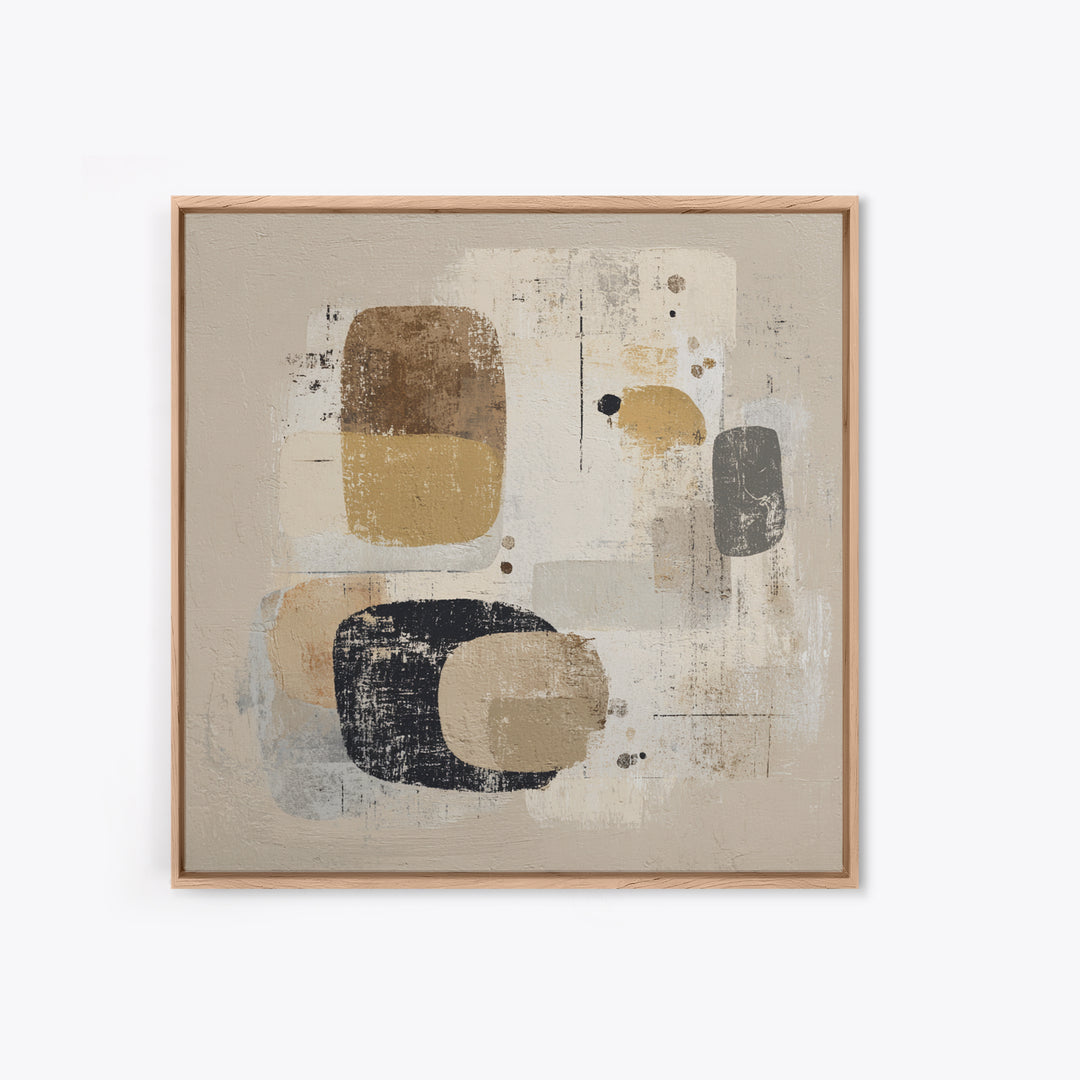 Minimal Stone Shapes Framed Canvas Print, Master Bedroom, Minimalist Decor, Bedroom Decor, Fine Art, Sanctuary, Farmhouse Decor, MAS-1x1-88