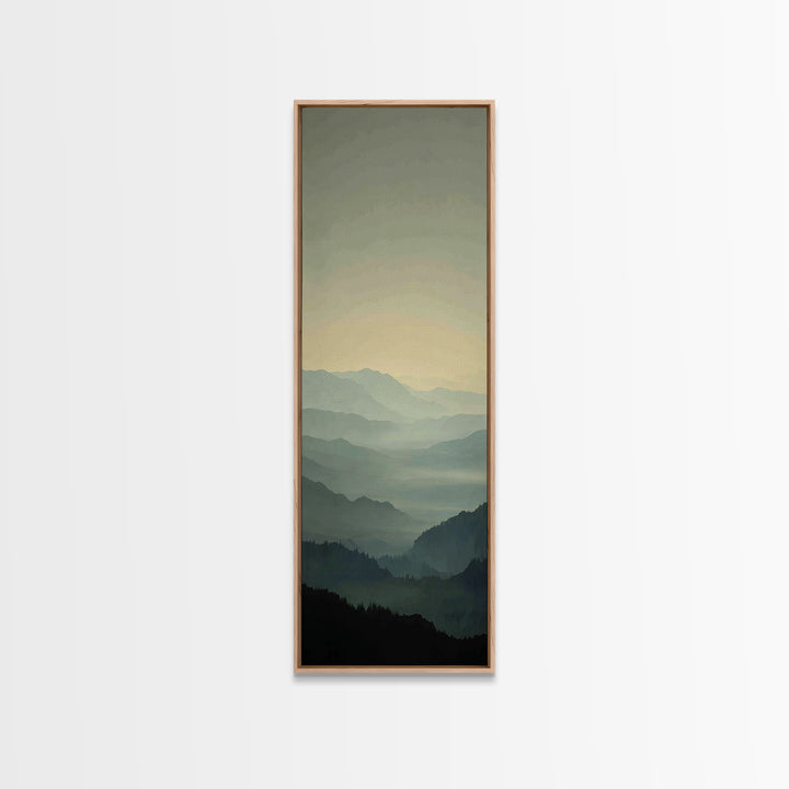 Soft Mountain Ridge Canvas Print, Master Bedroom, Printable Art, Bedroom Decor, Fine Art, Sanctuary, Wall Art Bedroom, MAS-1x3-25
