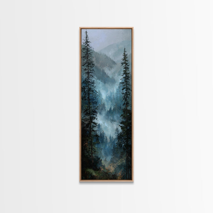 Calm Misty Forest Panorama Canvas Print, Master Bedroom, Bedroom Wall Art, Bedroom Decor, Oil Painting, Sanctuary, MAS-1x3-40