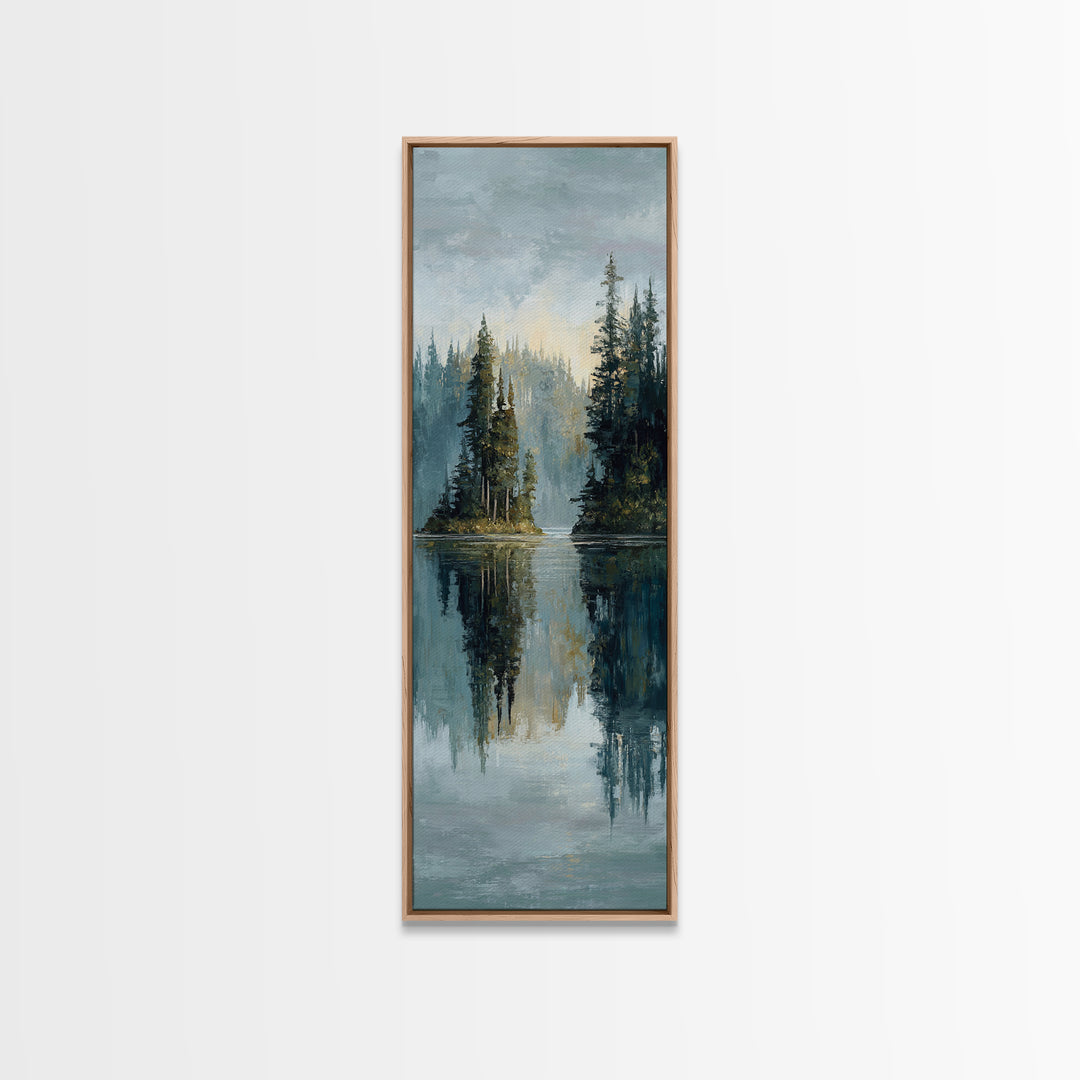 Serene Lake with Pale Morning Reflection Canvas Print, Master Bedroom, Bedroom Prints, Bedroom Decor, Fine Art, Sanctuary, MAS-1x3-43