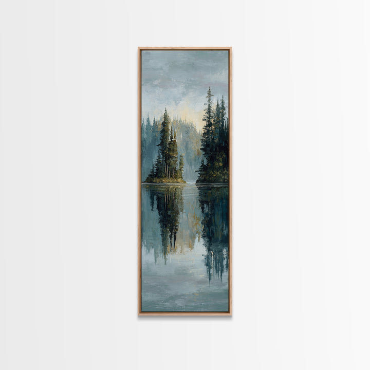 Serene Lake with Pale Morning Reflection Canvas Print, Master Bedroom, Bedroom Prints, Bedroom Decor, Fine Art, Sanctuary, MAS-1x3-43