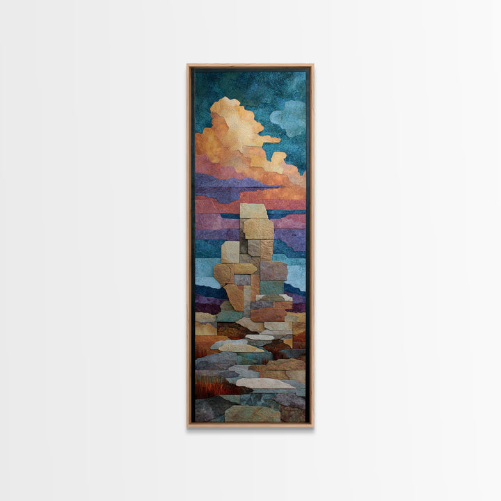 Quiet Desert Dusk Framed Canvas Print, Master Bedroom, Modern Decor, Bedroom Decor, Fine Art, Sanctuary, Wall Decor, Art Print, MAS-1x3-46