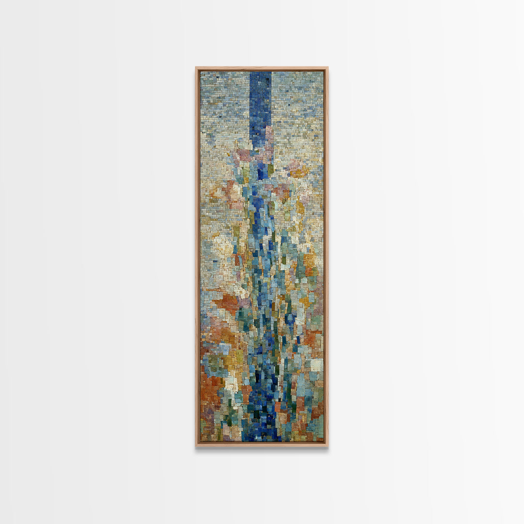Lavender Field at Twilight Framed Canvas Print, Master Bedroom, Over Bed Wall Art, Bedroom Decor, Oil Painting, Sanctuary, MAS-1x3-54
