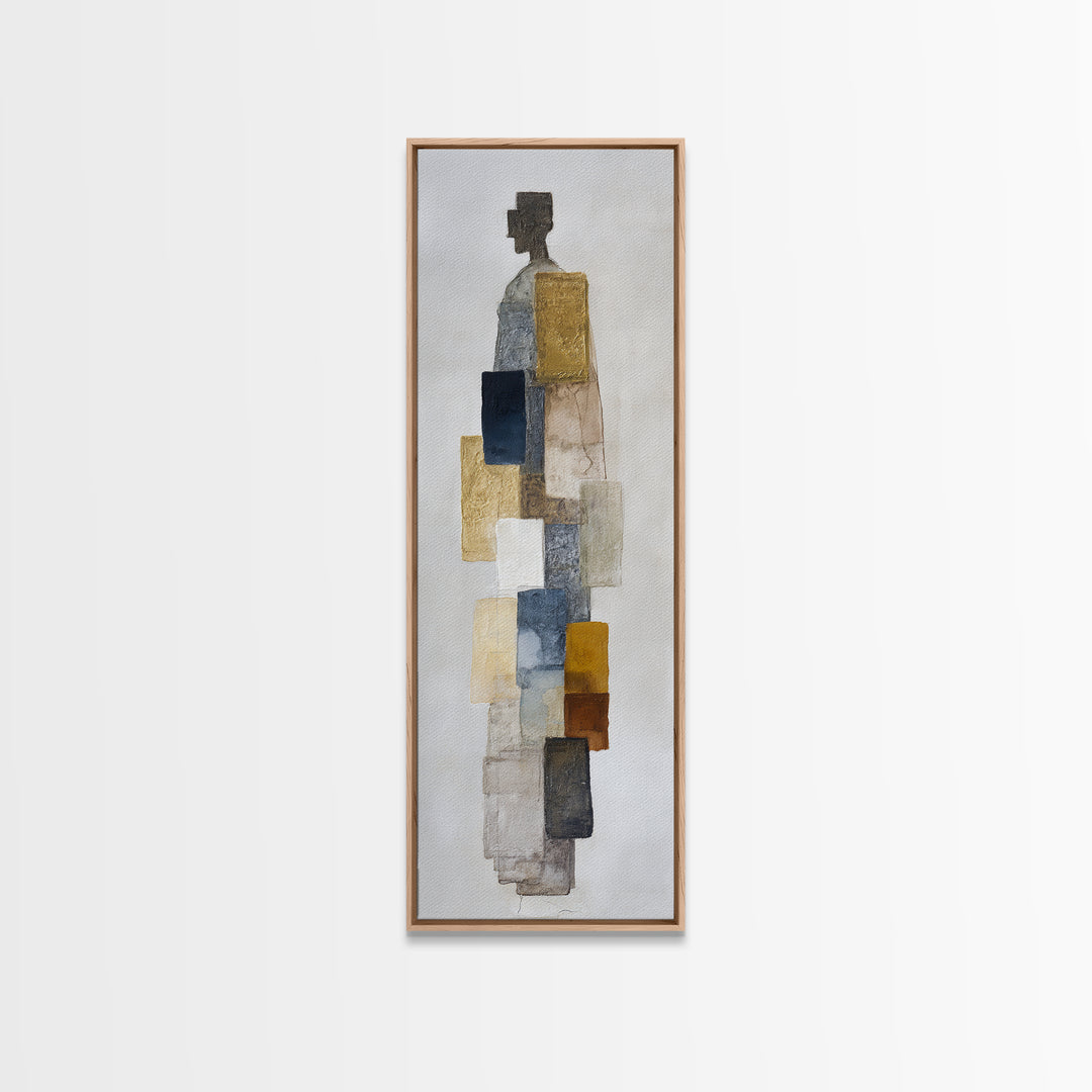 Minimal Two Figure Line Drawing Canvas Print, Master Bedroom, Wall Art Prints, Bedroom Decor, Oil Painting, Sanctuary, MAS-1x3-65