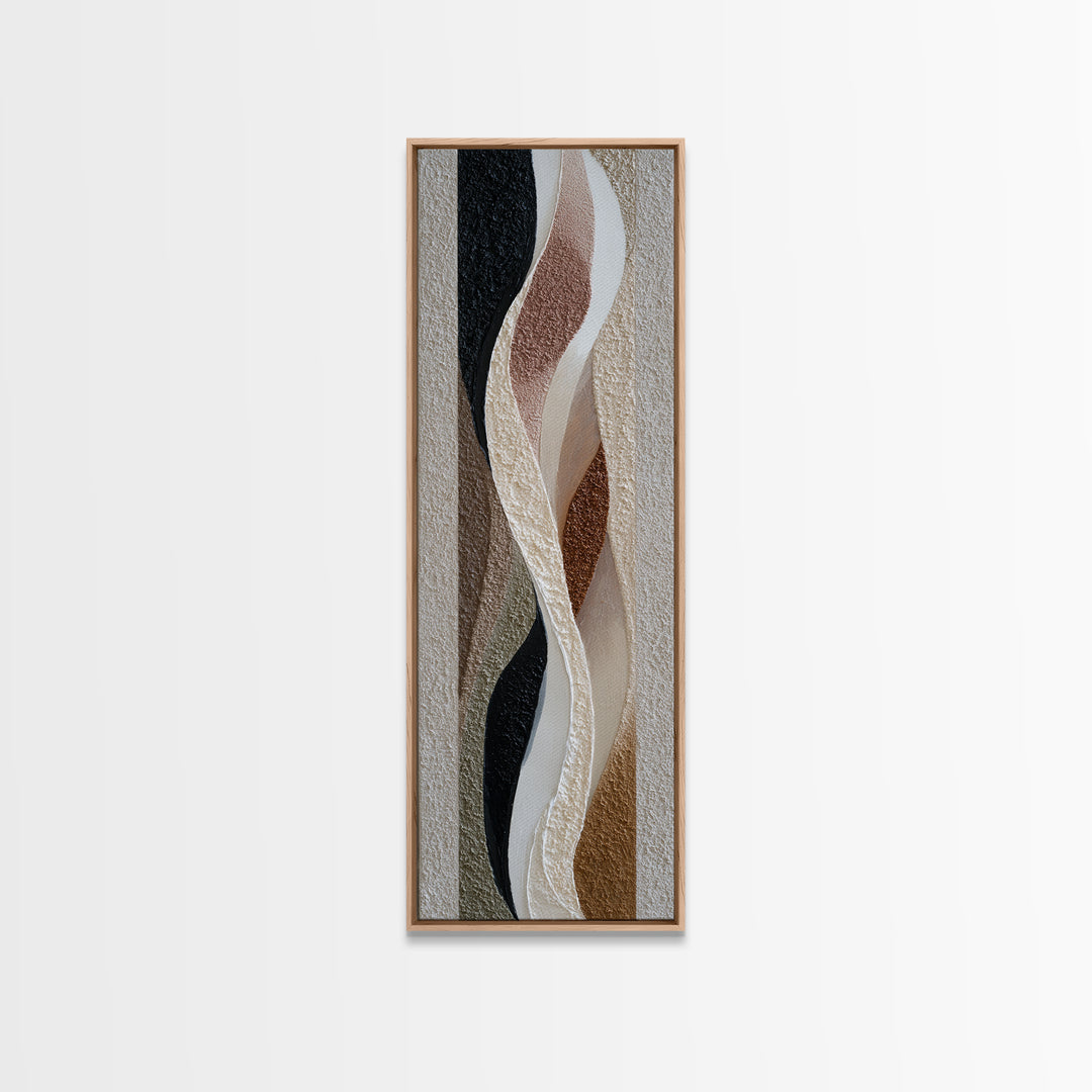 Abstract Wave Forms Framed Canvas Print, Master Bedroom, Wall Art Bedroom, Bedroom Decor, Sanctuary, Statement Artwork, MAS-1x3-80
