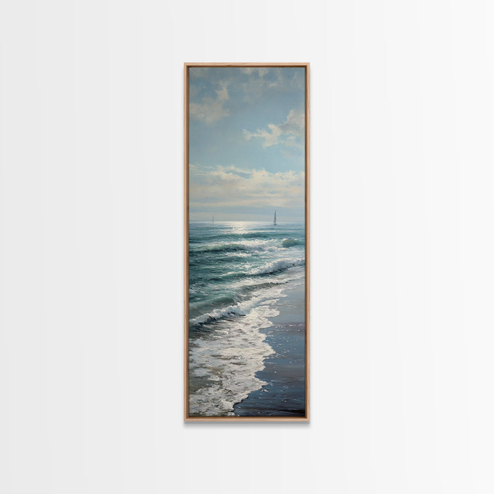 Elegant Moonlit Ocean Horizon Canvas Print, Master Bedroom, Printable Art, Bedroom Decor, Fine Art, Sanctuary, Wall Art Bedroom, MAS-1x3-85