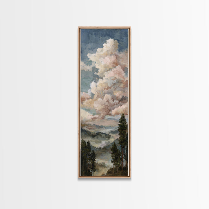 Blush and Taupe Cloudscape Canvas Print, Master Bedroom, Wall Art, Bedroom Decor, Oil Painting, Sanctuary, Bedroom Wall Art, MAS-1x3-90