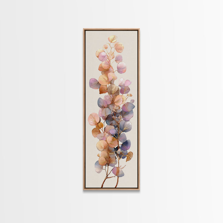 Gentle Eucalyptus Watercolor Branches Framed Canvas Print, Master Bedroom, Set of 2 Prints, Bedroom Decor, Fine Art, Sanctuary, MAS-1x3-96