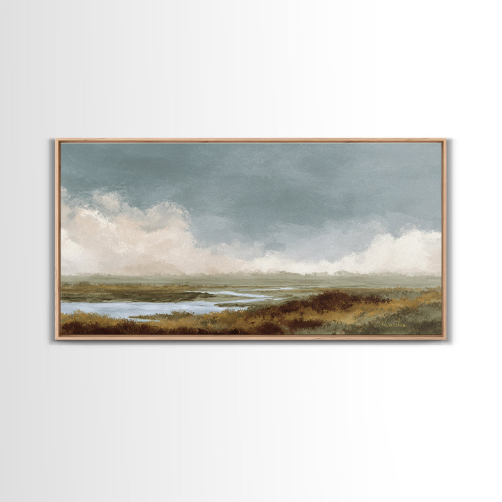 Blush and Taupe Cloudscape Canvas Print, Master Bedroom, Bedroom Decor, Abstract Art, Sanctuary, Printable Art, MAS-2x1-26