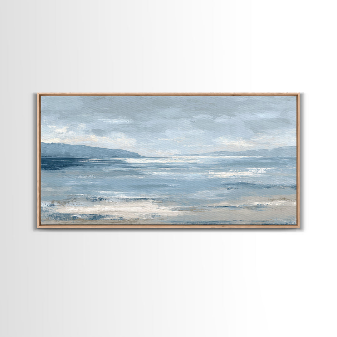 Hotel Coastal Landscape Canvas Print, Master Bedroom, Large Wall Art, Bedroom Decor, Watercolor Art, Sanctuary, Bedroom Prints, MAS-2x1-41