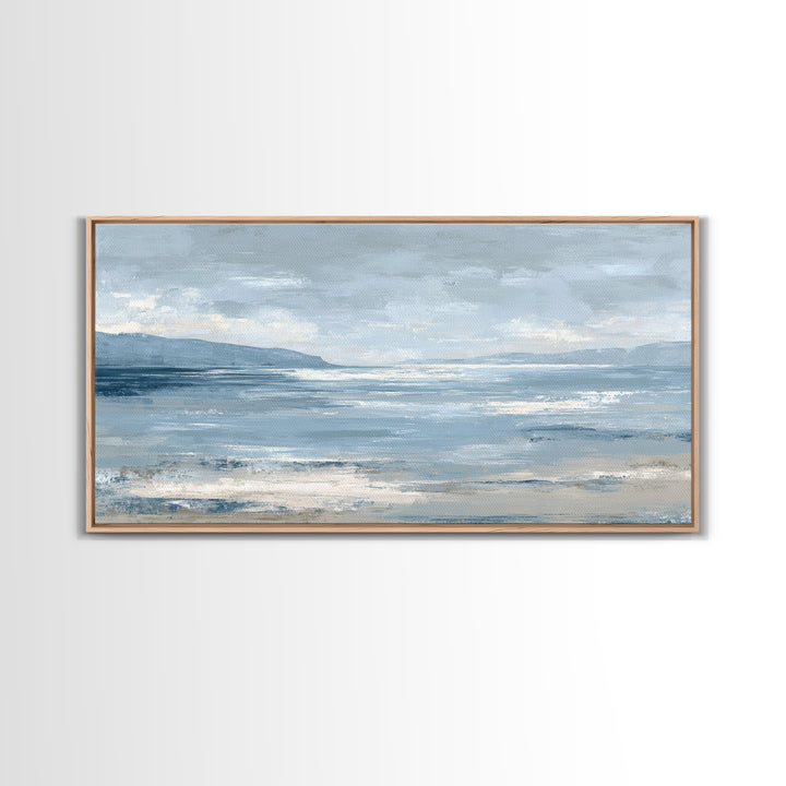 Hotel Coastal Landscape Canvas Print, Master Bedroom, Large Wall Art, Bedroom Decor, Watercolor Art, Sanctuary, Bedroom Prints, MAS-2x1-41