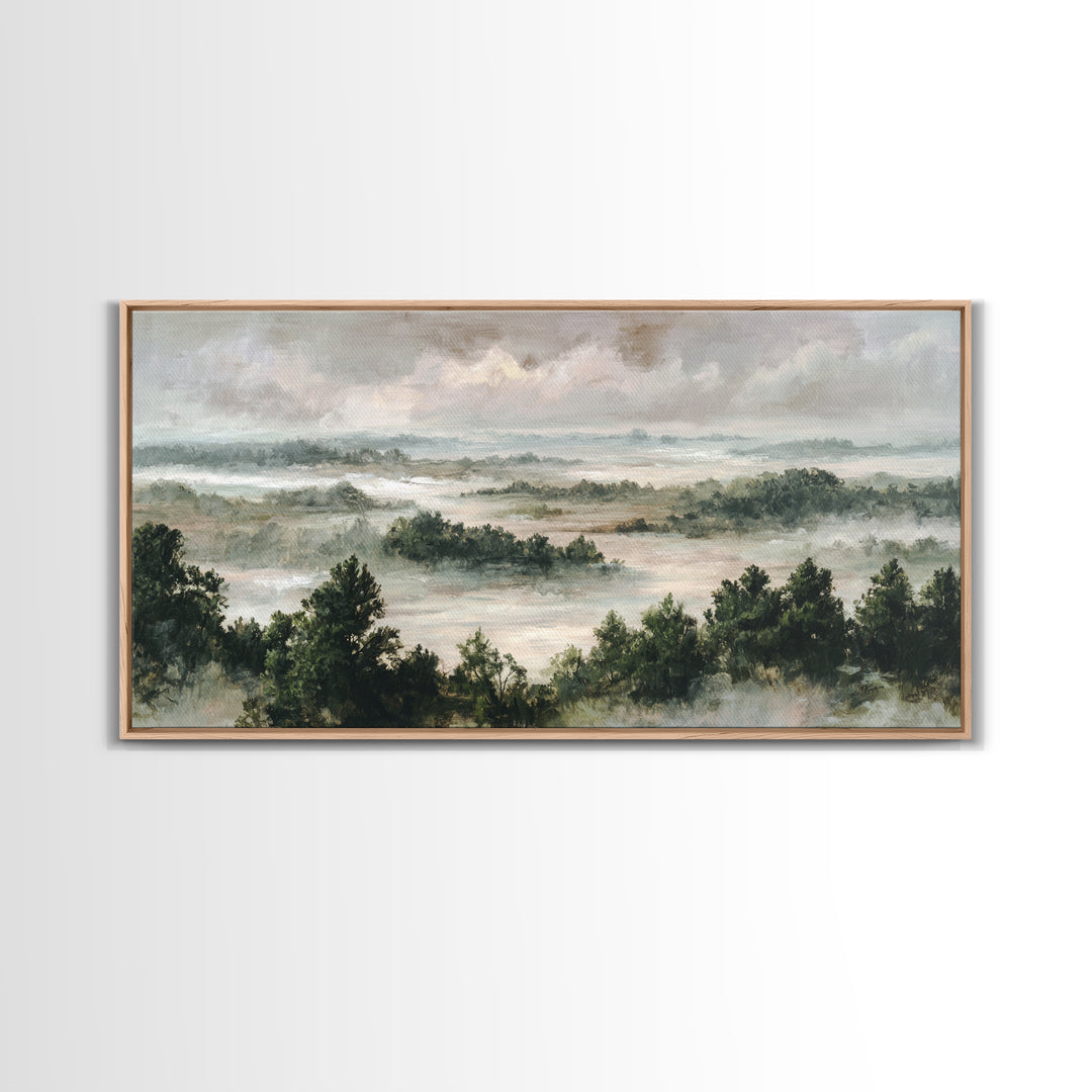 Blush and Taupe Cloudscape Framed Canvas Print, Master Bedroom, Art Print, Bedroom Decor, Fine Art, Sanctuary, Above Bed Decor, MAS-2x1-50