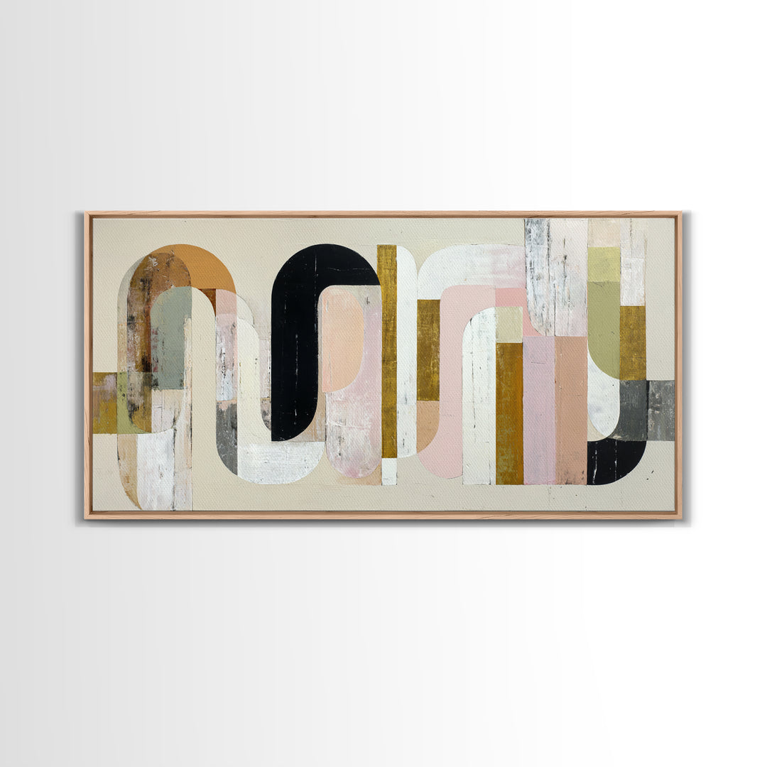 Gold Accented Abstract Arches Canvas Print, Master Bedroom, Bedroom Decor, Abstract Art, Sanctuary, Farmhouse Wall Art, MAS-2x1-52