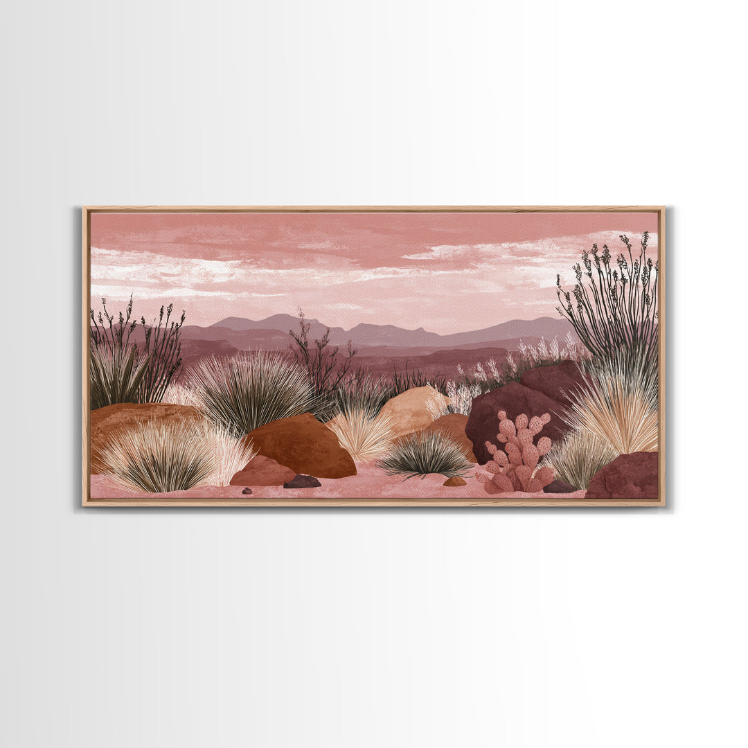 Quiet Desert Dusk Canvas Print, Master Bedroom, Printable Wall Art, Bedroom Decor, Fine Art, Sanctuary, Minimalist Wall Art, MAS-2x1-54
