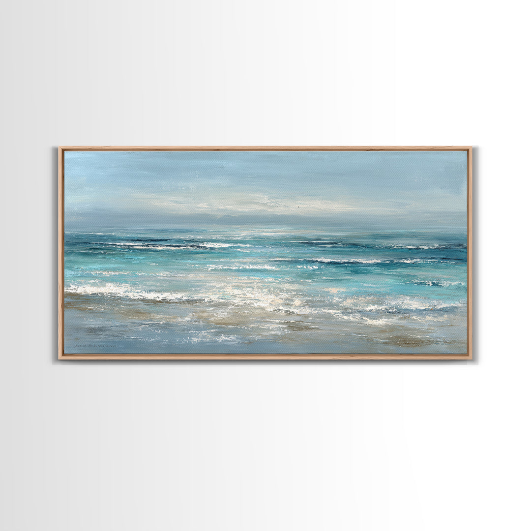 Hotel Coastal Landscape Framed Canvas Print, Master Bedroom, Canvas Print, Bedroom Decor, Sanctuary, Above Bed Wall Art, MAS-2x1-65